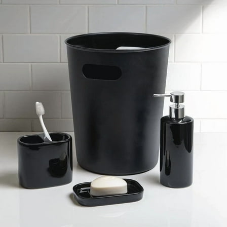 Black Ceramic Soap Dish Basic For Bathroom Countertop Practical Soap Bar Holder