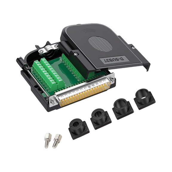 Thin DB37 Male RS232 To 37 Pin Port Terminal Adapter Connector With Long Bolt Tailpiece And Housing