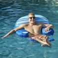 thumbnail image 5 of Big Joe Lazy Lounger No Inflation Needed Pool Float with Headrest and Footrest, Blurred Blue Double Sided Mesh, Quick Draining Fabric, 3.5 feet Lounger, 5 of 7