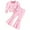 C245/Pink, variant on Afdoent Kids Toddler Girls Outfits Set Long Sleeve Sleeves Flare Pants Double Belted Two Piece Outfit For Toddler And Kids 2-3 Years