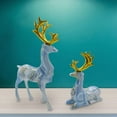 thumbnail image 6 of Baoblaze 2 Pieces Deer Figurines Desktop Ornament Resin Elk Statue Miniature Figurine for Blue, 6 of 8