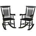 thumbnail image 2 of Resenkos Outdoor Rocking Chairs Set of 2, 350 lbs High-Back Wooden Chairs, Perfect for Garden, Patio, Balcony, Durable Seating,Black, 2 of 11