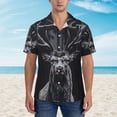 thumbnail image 2 of Sikiie Majestic Forest Stag Print Men's Hawaiian Shirt, Summer Beach Button Pocket Short Sleeve T-Shirt,Small, 2 of 7