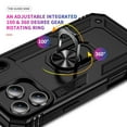 thumbnail image 3 of Pozyie Rugged Case for iPhone 17 Pro Max with Screen Protector, Full-Body Shockproof Protective Cover with Metal Magnetic 360° Rotating Ring Kickstand, Black, 3 of 6