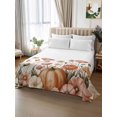 thumbnail image 3 of Twin Flat Sheet Only Rustic Pastoral Poppy Flower Soft Microfiber Cooling Bedding Sheets Watercolor Autumn Pumpkin Flat Bed Sheet for Hotel,Home Decor, 3 of 9
