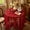 Red, variant on Vintage Lace Tablecloth,60" Round Table Cloth with Ruffled Hem,Lace Overlay Tablecloth,End Table Cover