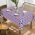 thumbnail image 2 of 4th of July Independence Day Tablecloth 60x102 Inch, Red Blue Buffalo Plaid Table Cover for Party Picnic Dinner Decor, 2 of 6