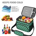 thumbnail image 5 of Green and Blue Argyle Pattern Insulated Lunch Box for Women Men, Medium Leakproof Cooler Bag with Adjustable Strap, 10"x6.7"x8", 5 of 6