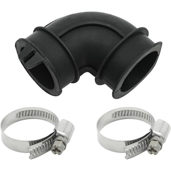 Dishwasher Circulation Pump to Sump Elbow Hose with Clamps, Replacement Part WD24X33918, Fits GE Dishwashers