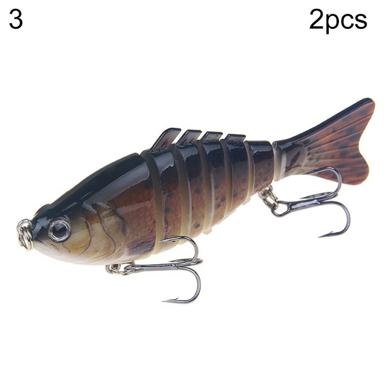 2Pcs 10cm Multi-section Artificial Fish Lure Bait Fishing Tackle Tool with  Hooks - Multi Jointed Swimbait Lifelike Hard Bait for Trout Perch