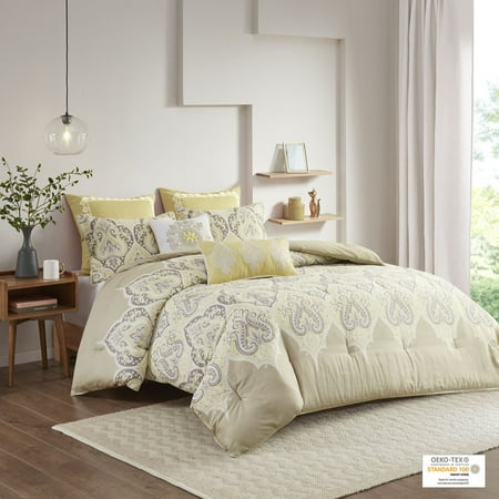 Naomi 7 Piece Comforter Set- Yellow (King/Cal King )