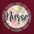 thumbnail image 2 of Floral Nurse Appreciation Pop Culture Womens Graphic T-Shirt, Maroon, Medium, 2 of 5