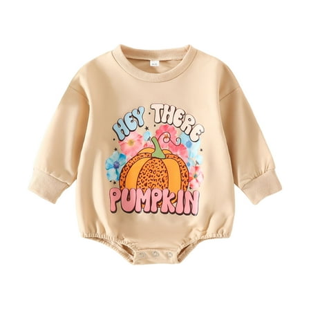 

ZMHEGW Boys Girls Long Sleeve Pumpkins Flower Print Romper Bodysuit for Children Bodysuit Comfort Sports Baby s Jumpsuit