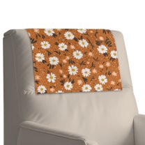 Xixirimido Daisy Flower Brown Pattern Recliner Chair Covers for Reclining Chair, PU Leather Headrest Protector for Sofa Recliner Headrest Cover Sofa Slipcovers for Home, 1Pcs