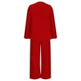 thumbnail image 5 of QATAINLAV Pants Suits for Women Dressy Open Front Long Sleeve Blazer Jackets and Wide Leg Dress Pants 2 Piece Suit Outfits, Red, XXXL, 5 of 7