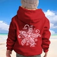 thumbnail image 4 of PMVFHDE Sweat à Col Rond pour Filles Mode Décontractée Imprimé à Manches Longues Rouge,160, 4 of 7