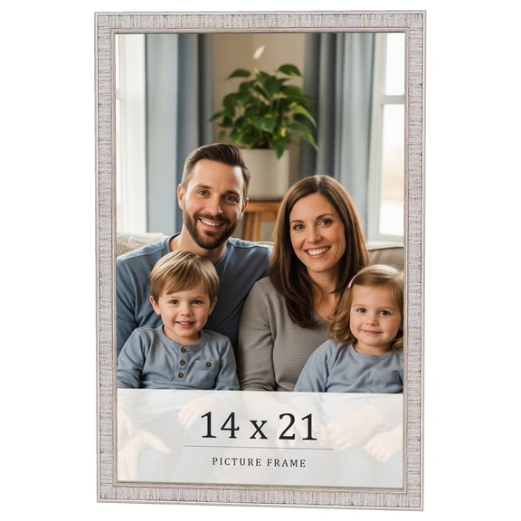 14x21 Frame White Real Wood Picture Frame Width 0.75 inches | Interior Frame Depth 0.5 inches |