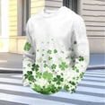 thumbnail image 5 of Ceisia Men's Loose Fit Waffle Knit Sweatshirt - St. Patrick's Day Gradient Clover Print Green XL Gifts, 5 of 5