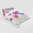 thumbnail image 2 of Ambesonne Flower Bedding Set 4 Pcs, Bohemian Pink Blossom, Queen, Pink Purple Blue, 2 of 2
