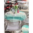 thumbnail image 6 of Outdoor Tablecloth with Umbrella Hole Zipper Turquoise Cloudy Sky Round Tablecloth 54" Waterproof Outside Table Cloth Summer Ocean Horizon Scenery Patio Table Cover Tablecloths for Picnic Party, 6 of 8