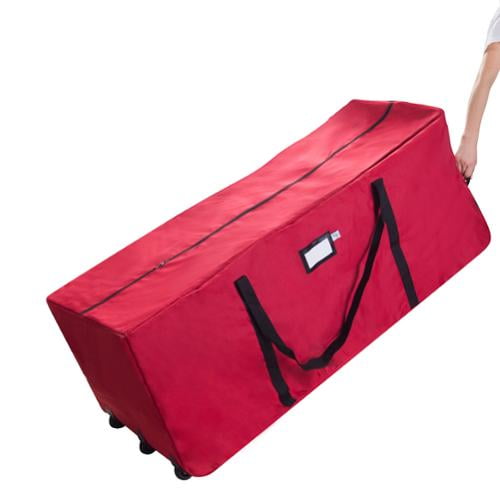 Elf Stor Premium Red Rolling Duffle Bag Style Christmas Tree Storage Bag by Dtx International