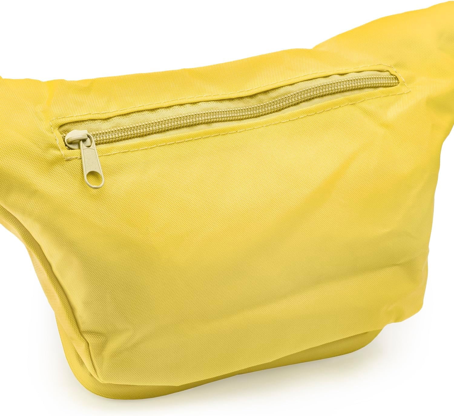 Hydration Fanny Pack with Bladder, 17oz BPA-Free, Hands-Free Design, Secure Pockets, Ideal for Athletic Outdoor Activities, Travel and More - Yellow