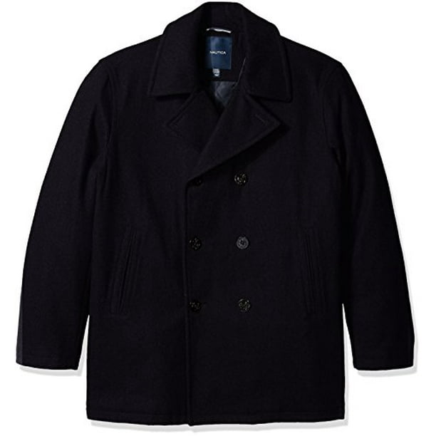Nautica Men's Big and Tall Wool Peacoat, Dark Navy, Lt