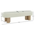 thumbnail image 3 of SAFAVIEH Couture Katianna Solid Boucle Modern Bench, Ivory/Natural, 3 of 7