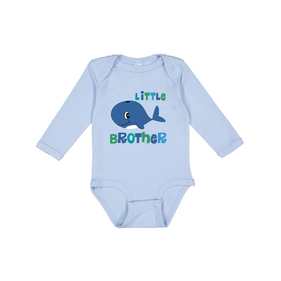 Inktastic Whale Little Brother Boys Long Sleeve Baby Bodysuit