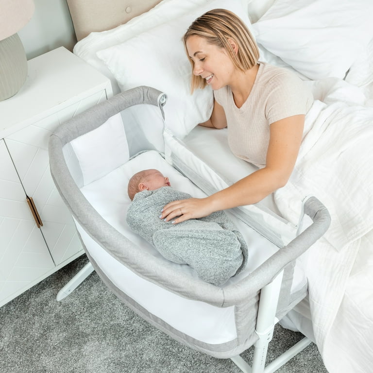 Baby Delight Beside Me Serenity Infant Bassinet Bedside Sleeper Pebble Grey Unisex