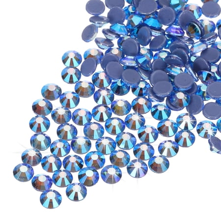 Uxcell 288 Pcs Hotfix Rhinestones Flatback Crystal Glass Gems (SS30 6.6mm,Light Blue )