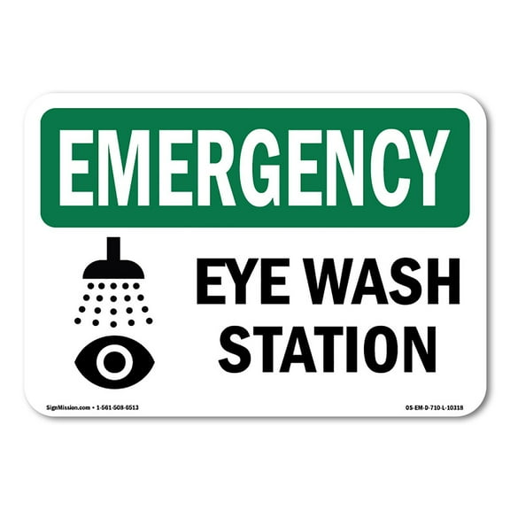 OSHA EMERGENCY Sign - Eye Wash Station | Decal | Protect Your Business, Construction Site, Warehouse & Shop Area | Made in the USA