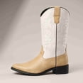 thumbnail image 2 of Men’s Western Cowboy Boots, Embroidered Pointed Toe Boots, Block Heel Slip-On Boots Mid-Calf Knight Boots, 2 of 6