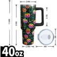 thumbnail image 2 of Pumpkin Halloween Gifts for Women Men, Horror Pumpkin Face Stainless Steel Insulated Travel Coffee Cup, 40 Oz Tumbler with Handle and Straw, Holiday Birthday Water Bottle, 2 of 6