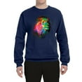 thumbnail image 2 of Lion Paint Art Splatter Abstract Art Animal Lover Unisex Crewneck Graphic Sweatshirt, Navy, Medium, 2 of 3