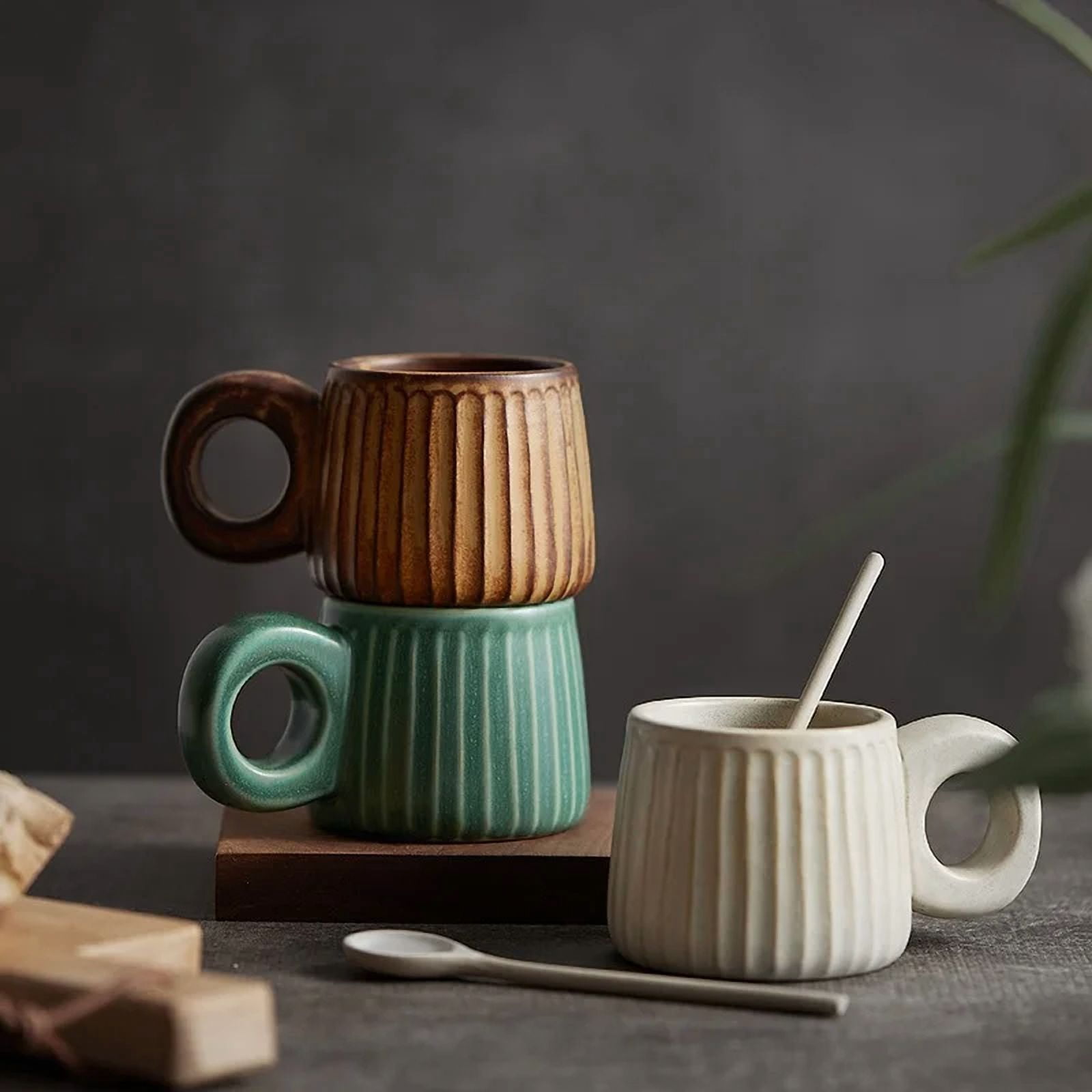 Espresso cup 250ml Rough Pottery Coffee Cup Nordic Retro Handmade Ceramic Mugs Personality Water Tea Cup