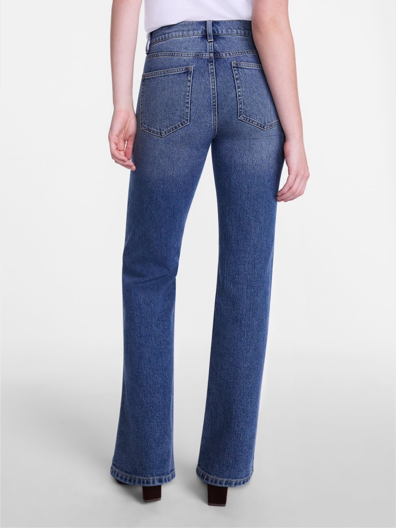 Scenario Women's High Rise Straight Leg Jeans, 30" Regular, 28" Short Inseam, Sizes 0-20, 10S-16S