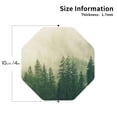 thumbnail image 2 of Honeii Fog Forest print Leather Coaster Set of 4, ideal for safeguarding your furniture from drinks spills and effortless cleanup-Octagon, 2 of 6