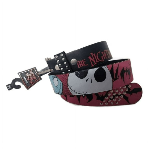 Tim Burtons The Nightmare Before Christmas Studded Leather Belt Size 34