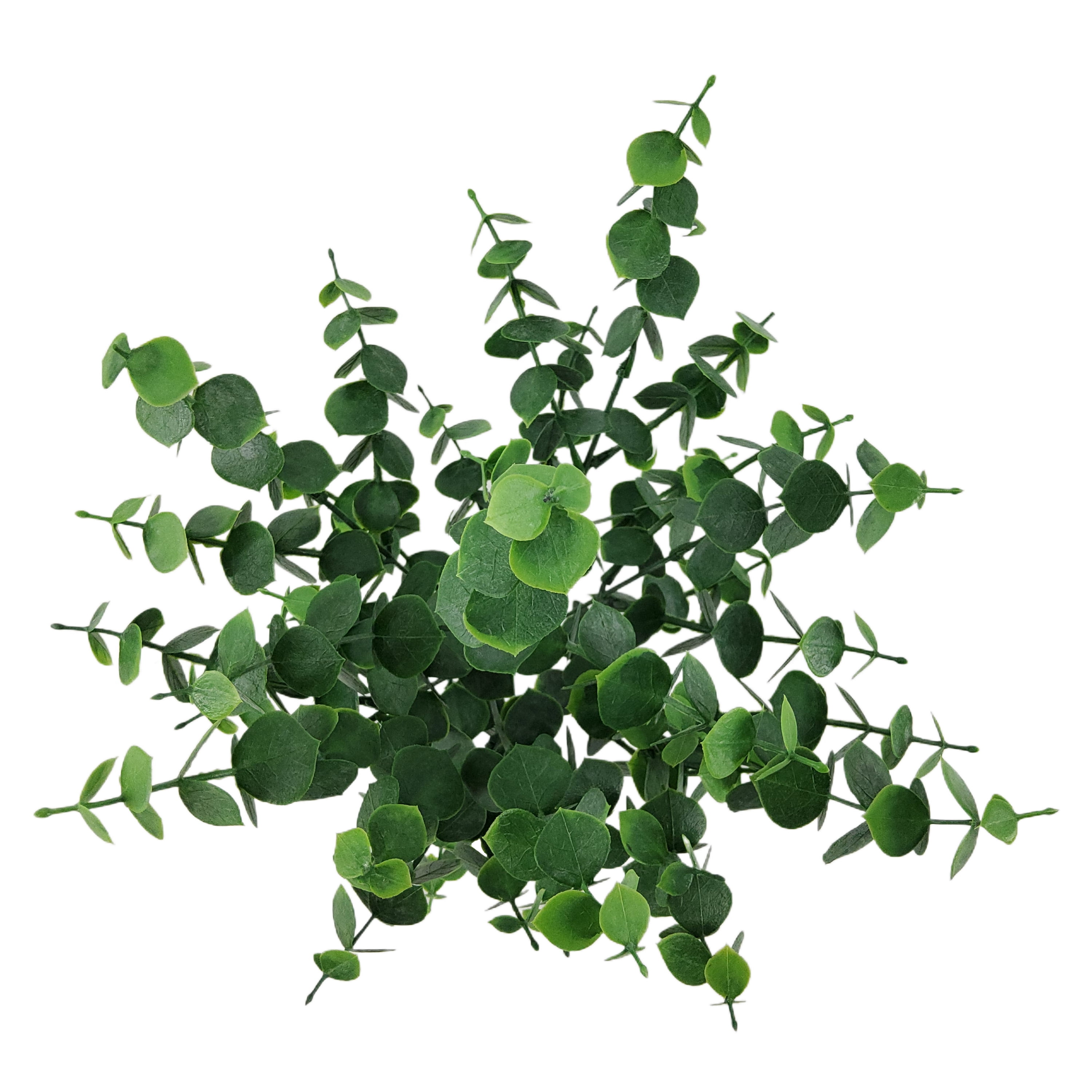 (3 pack) Mainstays 14in Indoor Artificial Eucalyptus Leaves Pick, Green Color. Weight 0.14lb, Pot Not Included.