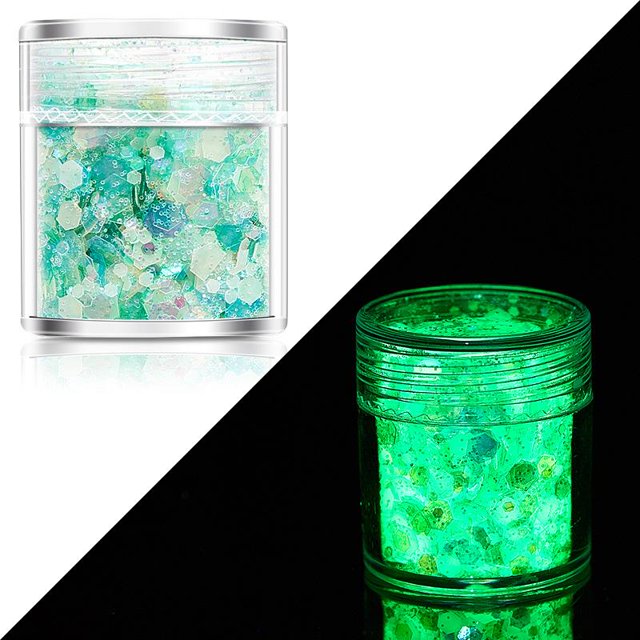 Lentejuelas luminosas de 24 colores que brillan en la oscuridad para moldes de epoxi DIY, hallazgos de joyería, arte de uñas, artesanía, decoración de relleno de resina Tan Jianjun unisex