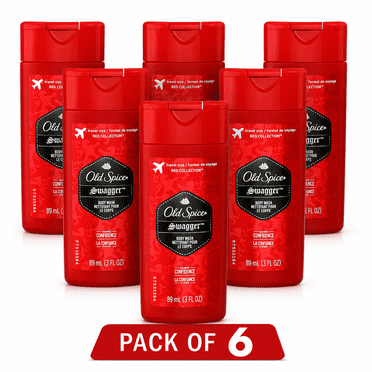 Old Spice Red Zone Swagger Body Wash, Scent of Confidence, 3 fl oz (Pack Of 6)