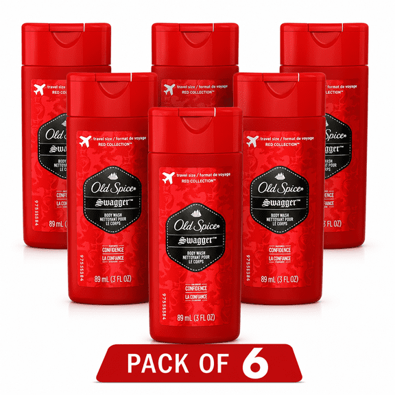 Old Spice Red Zone Swagger Body Wash, Scent of Confidence, 3 fl oz (Pack Of 6)