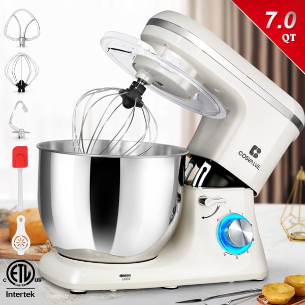Quality Stand Mixer,7-Quart Kitchen Electric Food Mixer, Tilt-Head  Household Stand Mixer with Splash Guard, Dough Hook, Whisk, Flat Beater,  Mixing