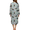 thumbnail image 2 of Yuyamidu Dachshund Long Sleeve Bathrobe for Women Size XL Cute Dog Zipper Front Robe Flower Bath Spa Robes Female Mid-Calf Length Bath Gown Blue Dressing Gown, 2 of 7