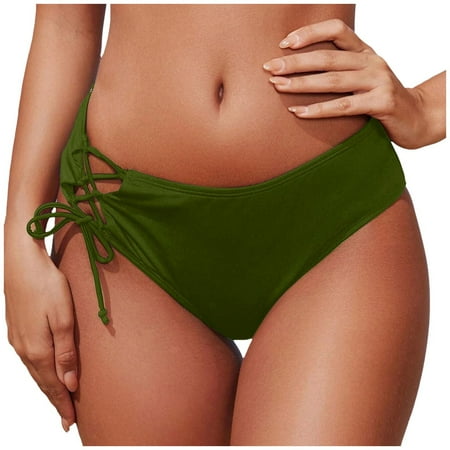 OJSFQUFP Women Bathing Suits Tummy Control Women Plus Size High Waist Bikini Bottoms Swim Briefs Beach Shorts High Cut Swim Bottom Full Coverage Swimsuit Bottom Sports Yoga Shorts Swimbottom XXL