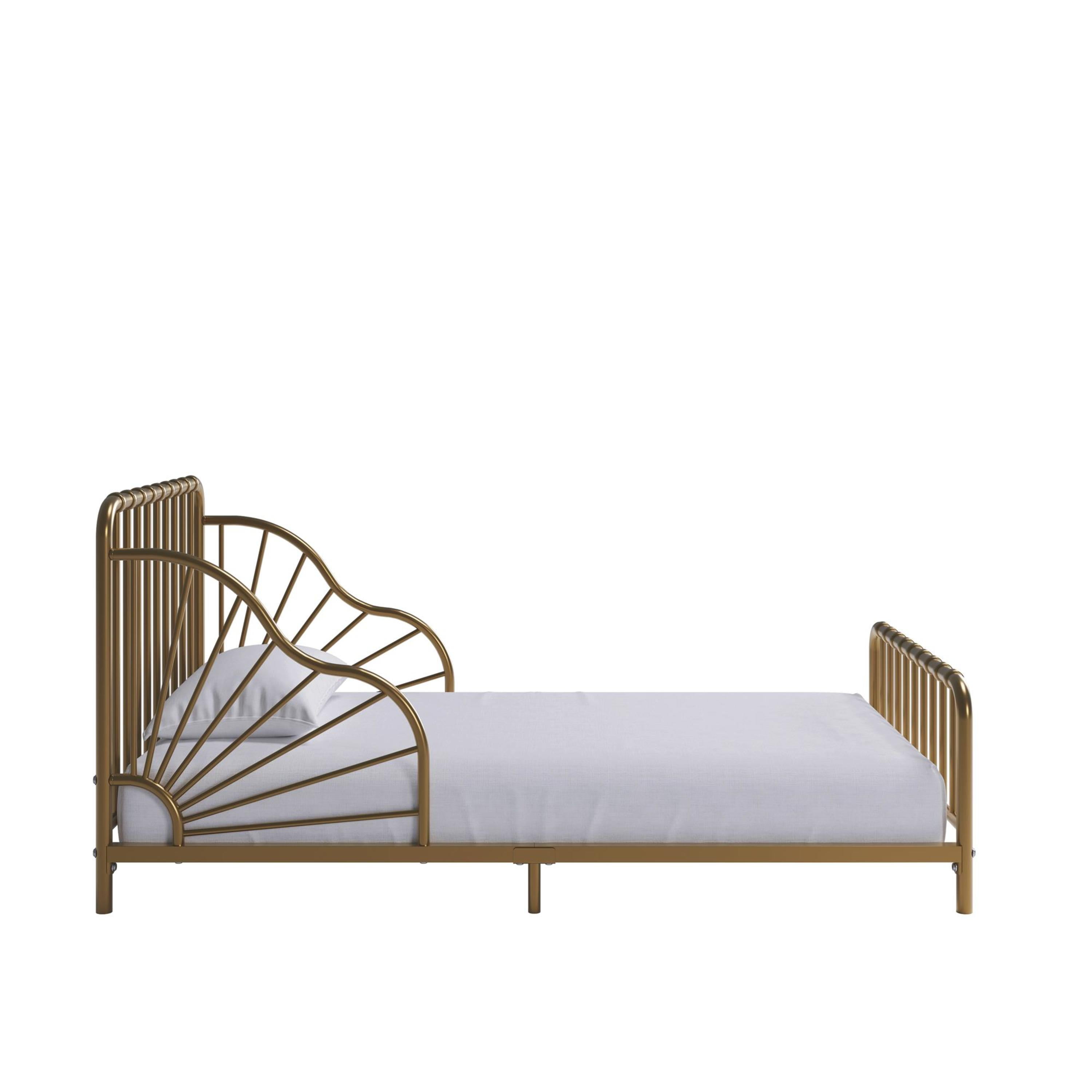 Little Seeds Quinn Whimsical Metal Toddler Bed, Gold