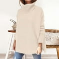 thumbnail image 2 of Chandail Col Roulé pour Femmes Manches Chauve-Souris Tricoté Ample Confortable Décontracté Mode Hiver, 2 of 9
