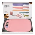 thumbnail image 2 of 7 PCS Wheat Straw Knife Set Chef Knife Bread Knife Peeling Knife Scissors Peeler Cutter Kit with Chopping Board, 2 of 5