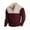 E3-Wine, variant on Mens Corduroy Sweatshirt Casual Stand Collar Quarter Fall Button Pullover Sweaters Long Sleeve with Pockets,Brown L